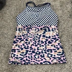 Lime Ricki double cinch tankini top